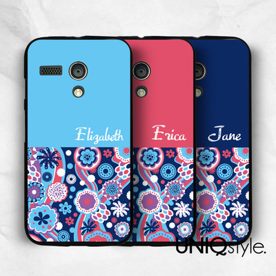 Floral Personalized name monogram phone case for iPhone 7/6/6s/5/5s/5c, Samsung S8/S7, Note5, Sony Z3/Z4/Z5, LG Nexus, Nokia Lumia, HTC, Moto - E95