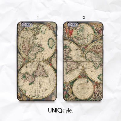 Vintage old world map phone case for iPhone 7/6/6s, Samsung S8/S7/S6/Note5, Sony Xperia, LG Nexus, Nokia Lumia, HTC One, Motorola - N46