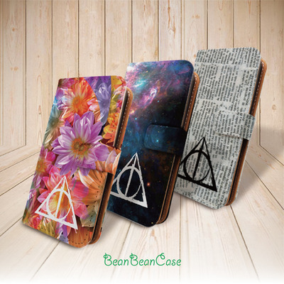 Deathly Hallows Harry Potter flip leather wallet case for iPhone 7/7 Plus/6s/6/5/5s/5c, moto X moto X2, samsung galaxy note 4 5 S5 S6 edge (L15)