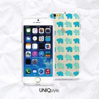 iPhone 7/6 4.7" cute elephant transparent case - colorful animal pattern clear back cover for iPhone 4/4s/5/5s/5c, Samsung S4,S5,Note 3 - A102 - Thumbnail 1