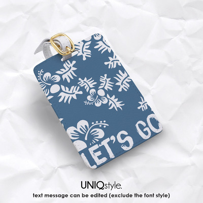 Hawaii floral pattern Luggage Tag - personalized custom made with your name / texts - name tag, travel tag, gift, suitcase tag, id tag - A36