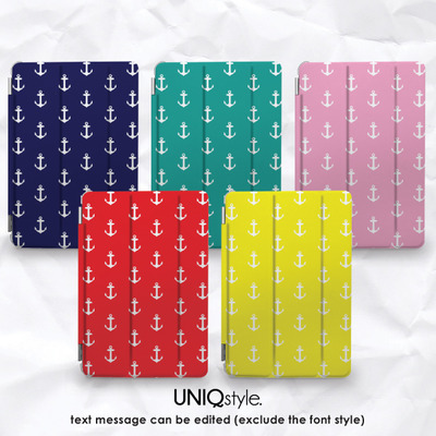 Nautical Anchor style Smart Cover for iPad mini, iPad mini 2 retina, iPad Mini 4, iPad Air, iPad Pro with standing function - E99