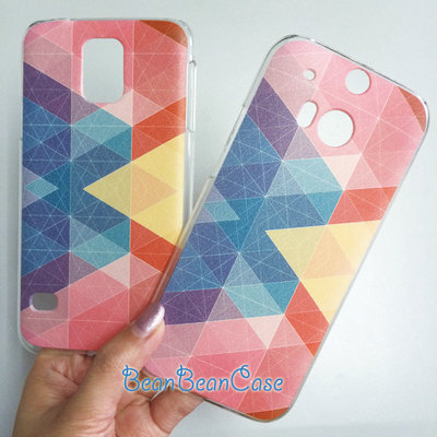 Samsung Galaxy S5, HTC One M8 2014, geometric pattern art case, hard plastic hard case, FREE Screen protector