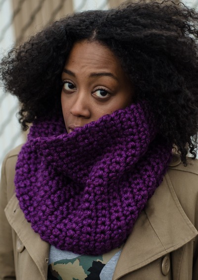 Purple Chunky Cowl