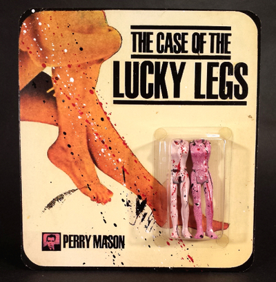 "CASE OF THE LUCKY LEGS - PERRY MASON" CAST RESIN DESIGNER TOY ART BOOTLEG BLISTER PACK