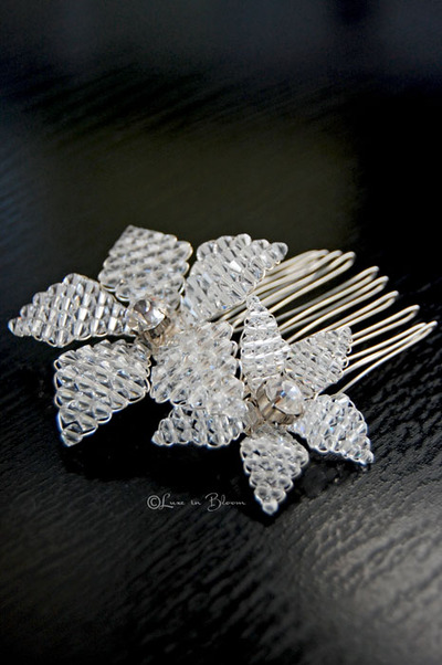 Wedding Crystal Flower Fascinator - Style # CF600 By Luxe in Bloom