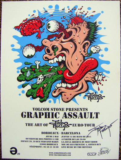 Jimbo Phillips Euro Tour Barf Brain art poster