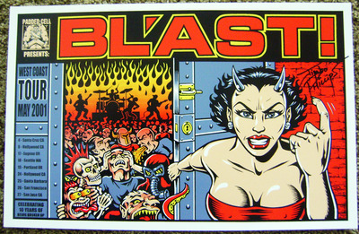 BL'AST! west coast tour screenprinted poster 2001