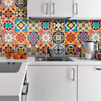 Wall decor sticker tiles traditional talavera (pack 48) - Thumbnail 1
