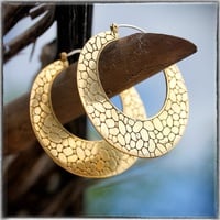 Balinese Pebble Hoops (Brass) - Thumbnail 1