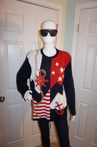 Vintage alfred dunner red/white/blue sweater size 3x