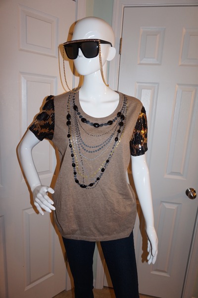 Rebella moses brown black necklace top size l