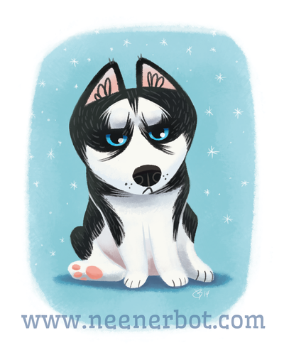 Grumpy Husky Print