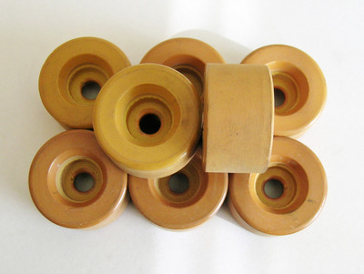 Original Fo-Mac Clay Roller Skate Wheels - Rare Yellow Clay
