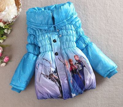 Girls Frozen coats Children's Coat Cute Girls Warm Coat Winter Children Cotton Jacket thick Cotton-Padded Clothes free shipping