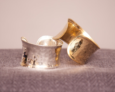Hammered metal cuffs