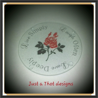 8" Glass Utility Board with vinyl designs