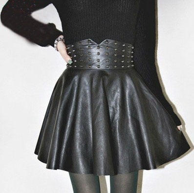 Women fashion leather skirts