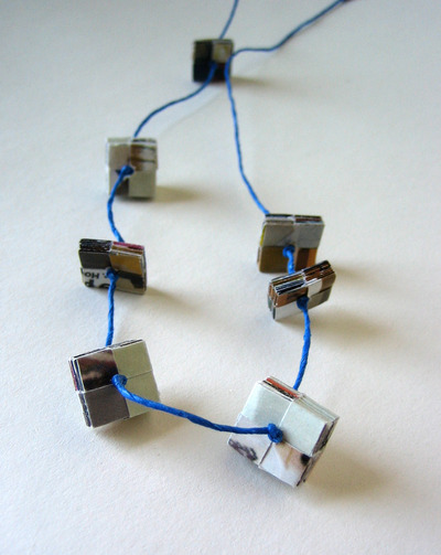 Necklace on Cobalt Blue Cord - Eco Chic