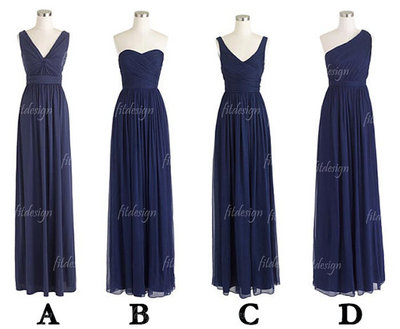 navy blue bridesmaid dress, long bridesmaid dress, cheap bridesmaid dress, mismatched bridesmaid dress, BD14051