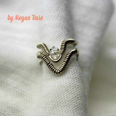 Ear Cuffs with Swarovski Crystal - Stackable Chevron Set of Two