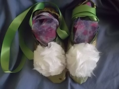Tinkerbell Adult Size Flower Fairy Costume Shoes Slippers-Faeryspell Creations