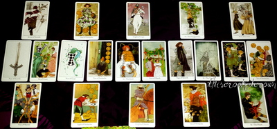 The Seasons Spread - To see the next year's future or to review the previous year in a 20 tarot oracle card spread by professional psychic