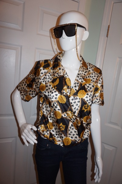 Vintage lauren lee versace style top size s