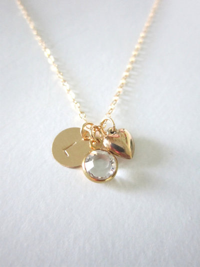 Personalized cluster necklace, dainty personalized jewelry