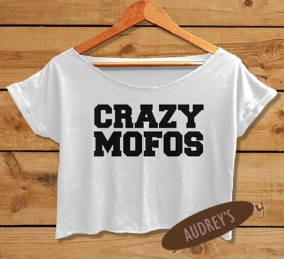 crazy mofos shirt women crop top 5sos niall horan tee black white