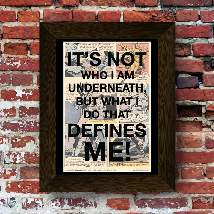 Its not who i am quote Super Hero Upcycled vintage comic book art print. #0002