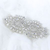 Iron Sew Rhinestone Crystal Wedding Bridal Craft DIY Applique Sash Dress Motif - Thumbnail 2