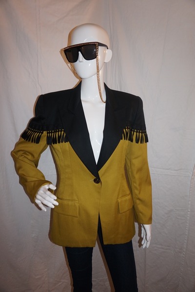 Vintage olive green/black shingle blazer size m