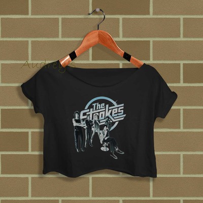 Crop top the strokes shirt women tee band - Thumbnail 4