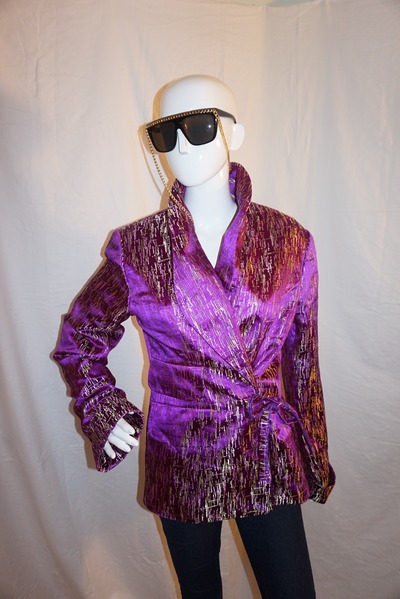 Vintage terra mina pink/gold tie blazer size l