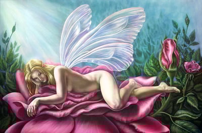 "Sunkissed Requiescense" Fairy Art Print