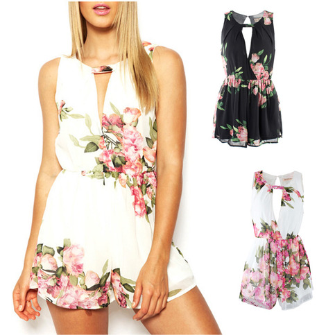 Sleeveless Floral Romper