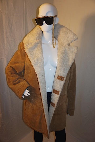 Vintage lakeland brown suede coat, size xl