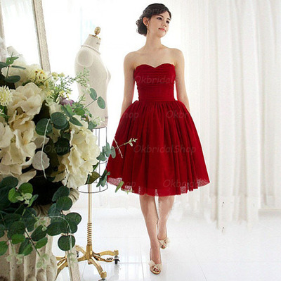 red prom dress, short prom dress, cheap prom dress, junior prom dress, red bridesmaid dress, BD14104