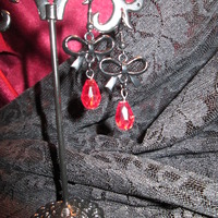 Black Bows and Blood Drop Earrings   - Thumbnail 3