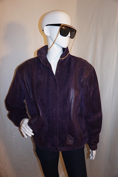 Vintage commint purple suede jacket, size xl