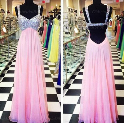 pink prom dress, long prom dress, chiffon prom dress, cheap prom dress, backless prom dresses, party prom dress, BD14146
