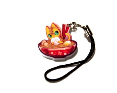 Ramen cat charm
