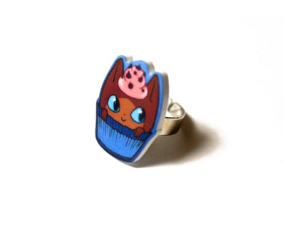 "Choco" Cupcat Ring