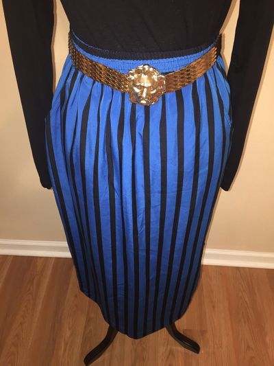 VTG LIZ CLAIBORNE Striped Long Skirt w/ Side Split