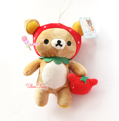 San-x Rilakkuma in a Strawberry Costume Plush