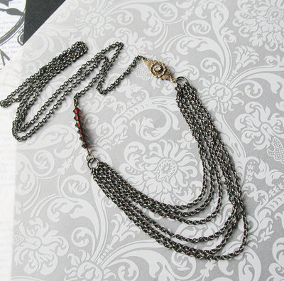 Women's Multi Chain Necklace Swarovski Statement Jewelry For Women Multi-Strand Chain Necklace