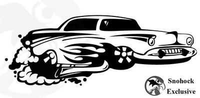 Old school hot rod vinyl decal 22" by 8"