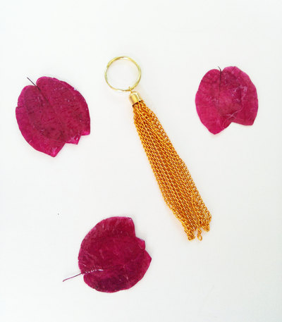 Gold Tassel Keychain Golden Chain Metal Tassel Key Chain Key Fob