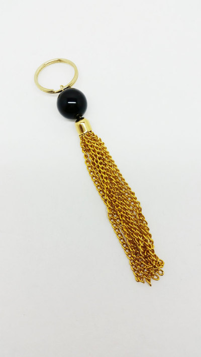 The Aphrodite Keychain : Onyx Tassel Keychain